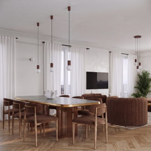 Sollux Lighting Lampa wisząca HALO 1 brązowa