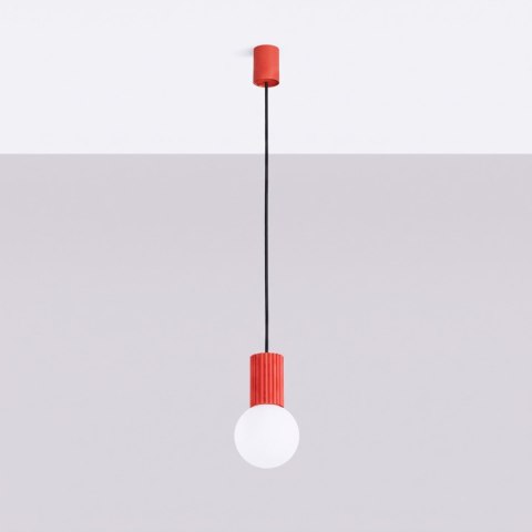 Sollux Lighting Lampa wisząca HALO 1 czerwona