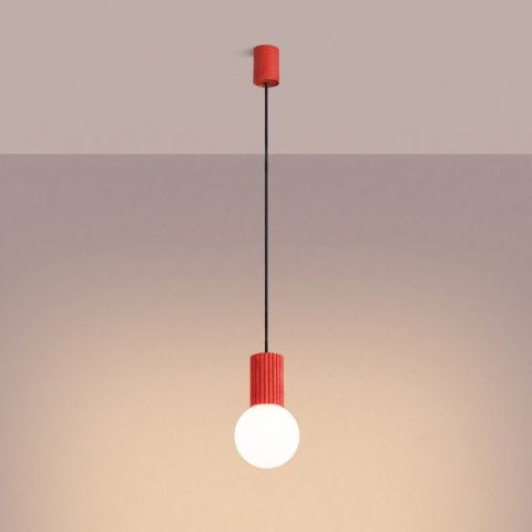 Sollux Lighting Lampa wisząca HALO 1 czerwona