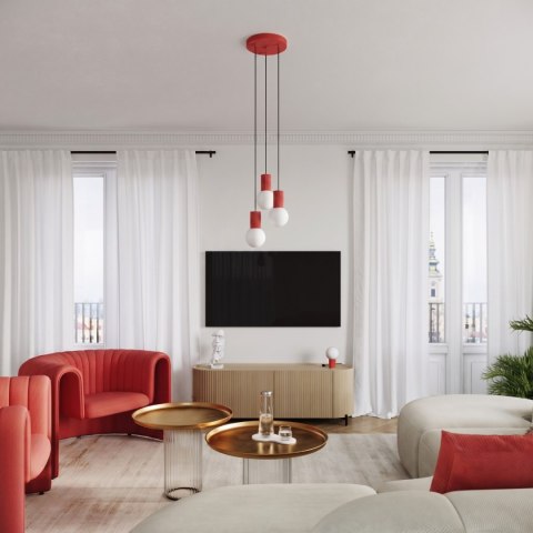 Sollux Lighting Lampa wisząca HALO 1 czerwona