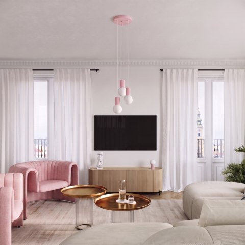 Sollux Lighting Lampa wisząca HALO 1 różowa