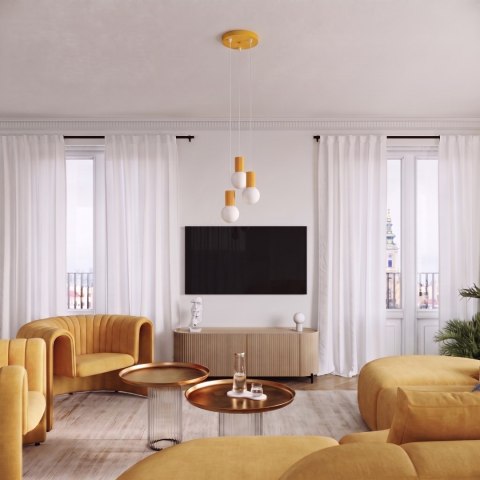 Sollux Lighting Lampa wisząca HALO 1 żółta