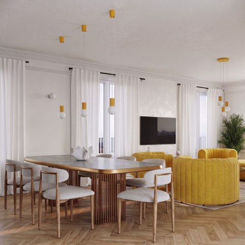 Sollux Lighting Lampa wisząca HALO 1 żółta