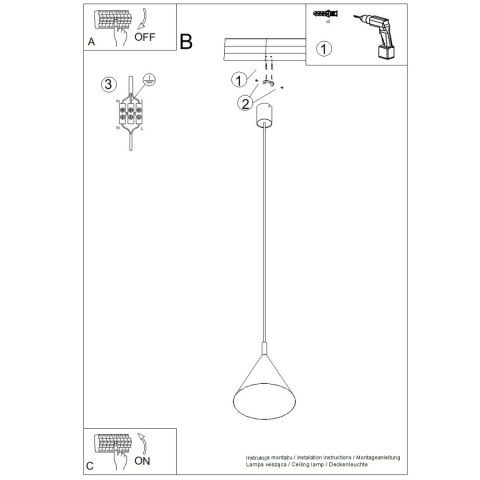 Sollux Lighting Lampa wisząca NOX 25 żółta