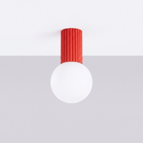 Sollux Lighting Plafon HALO czerwony IP44