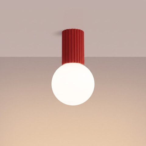 Sollux Lighting Plafon HALO czerwony IP44