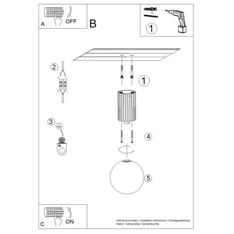 Sollux Lighting Plafon HALO czerwony IP44