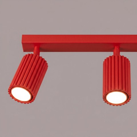 Sollux Lighting Plafon KARBON 3L czerwony