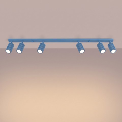Sollux Lighting Plafon KARBON 6L błękitny