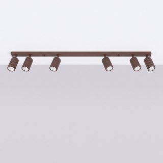 Sollux Lighting Plafon KARBON 6L brązowy