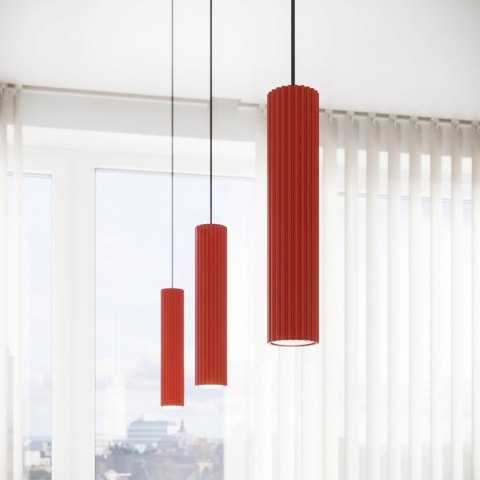 Sollux Lighting Plafon KARBON 6L czerwony