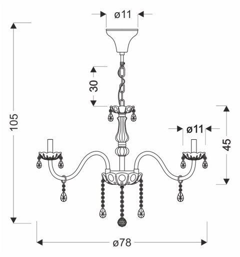 Cristallo lampa wisząca chromowy 10x40W E14 transparentny 30-30351