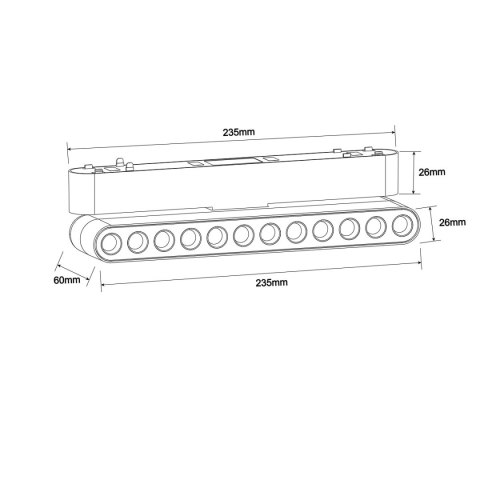 Light Prestige Reflektor Magnetic Slim Blaze 12W LED 3000K czarny
