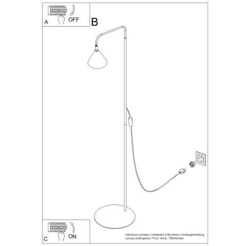 Sollux Lighting Lampa podłogowa NOX burgund