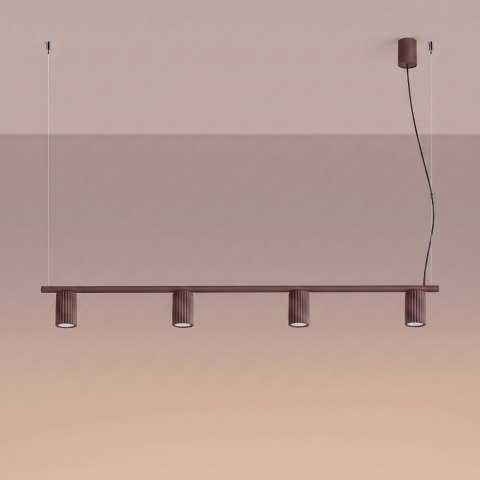Sollux Lighting Żyrandol KARBON 4 brązowa