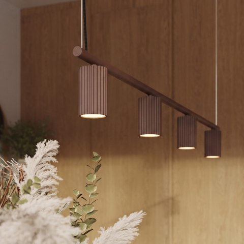 Sollux Lighting Żyrandol KARBON 4 brązowa
