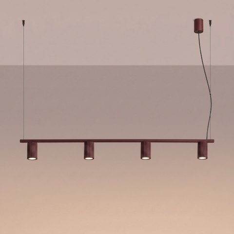 Sollux Lighting Żyrandol KARBON 4 burgund