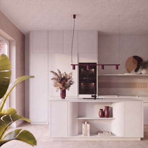 Sollux Lighting Żyrandol KARBON 4 burgund