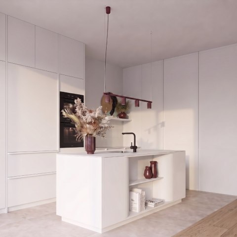 Sollux Lighting Żyrandol KARBON 4 burgund