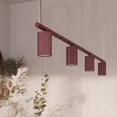 Sollux Lighting Żyrandol KARBON 4 burgund