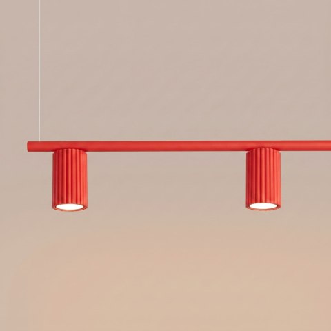 Sollux Lighting Żyrandol KARBON 4 czerwona