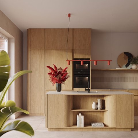 Sollux Lighting Żyrandol KARBON 4 czerwona