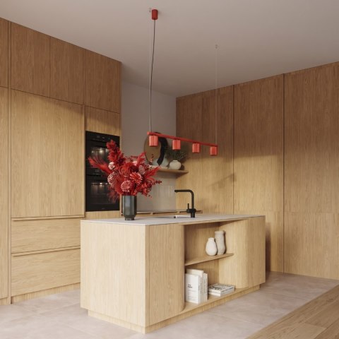 Sollux Lighting Żyrandol KARBON 4 czerwona