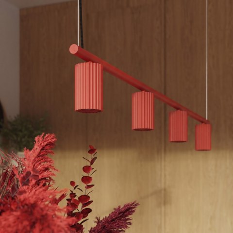 Sollux Lighting Żyrandol KARBON 4 czerwona