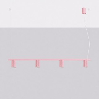 Sollux Lighting Żyrandol KARBON 4 różowa