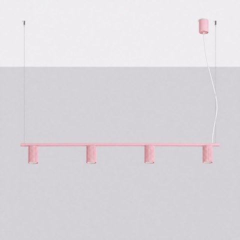Sollux Lighting Żyrandol KARBON 4 różowa