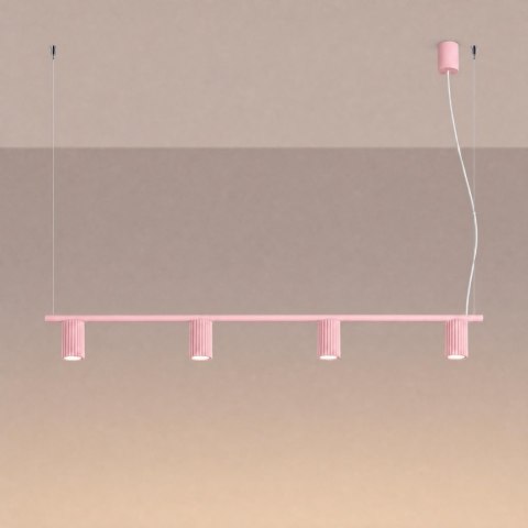 Sollux Lighting Żyrandol KARBON 4 różowa