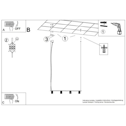 Sollux Lighting Żyrandol KARBON 4 różowa