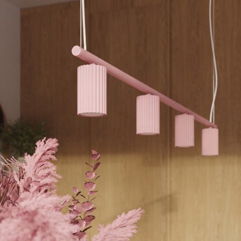 Sollux Lighting Żyrandol KARBON 4 różowa