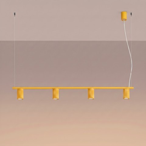 Sollux Lighting Żyrandol KARBON 4 żółta