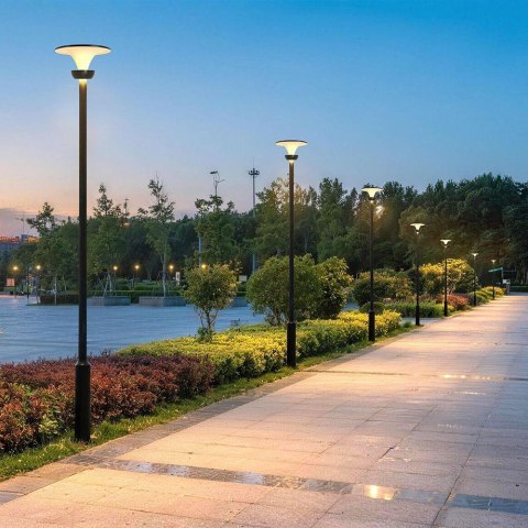 20W LED GARDEN LIGHT-LOTUS WITH LifePO4 BATTERY 6000mAh CCT:3IN1 BLACK+WHITE BODY