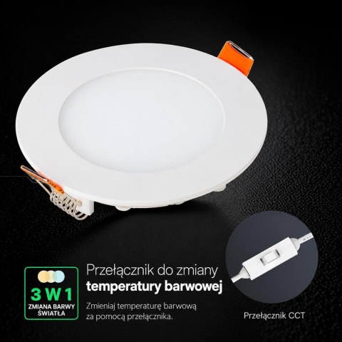 6W LED PANEL LIGHT WITH CREE CHIP CCT:3IN1 RD - 6YRS WARRANTY
