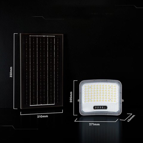 LED FLOODLIGHT WITH SOLAR PANEL 12W BLACK 3IN1 IP65