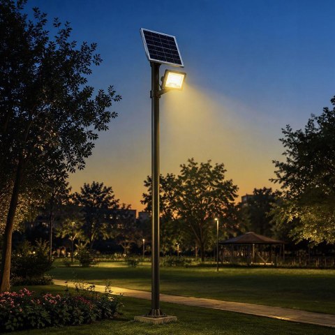 LED FLOODLIGHT WITH SOLAR PANEL 12W BLACK 3IN1 IP65
