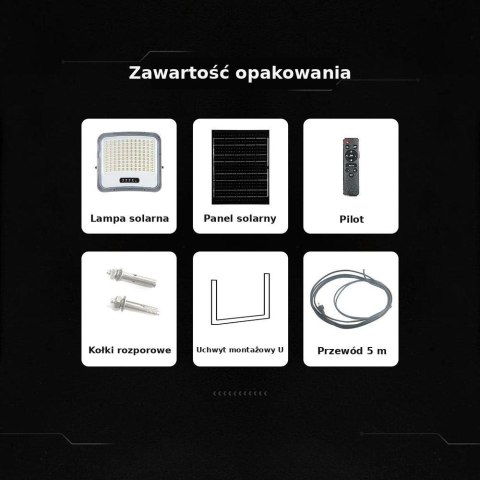 LED FLOODLIGHT WITH SOLAR PANEL 12W BLACK 3IN1 IP65