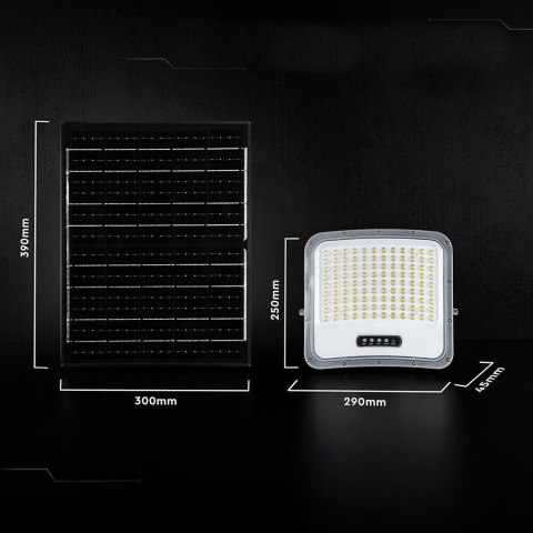 LED FLOODLIGHT WITH SOLAR PANEL 20W BLACK 3IN1 IP65