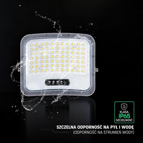 LED FLOODLIGHT WITH SOLAR PANEL 25W BLACK 3IN1 IP65