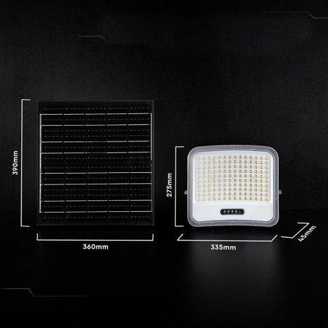 LED FLOODLIGHT WITH SOLAR PANEL 25W BLACK 3IN1 IP65