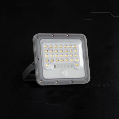 LED FLOODLIGHT WITH SOLAR PANEL & PIR SENSOR REMOVABLE LIGHT ENGINE 6000K 150LM/W IP65