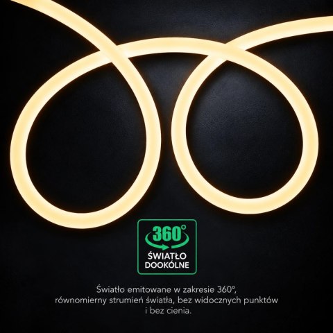 16W LED Neon Flex Strip Light 24V 360D fi25: 2700K