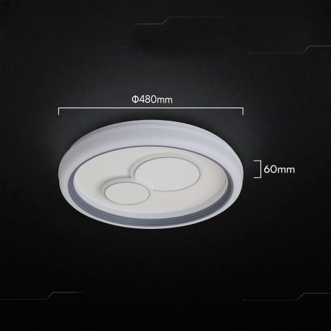 2X30W LED DECORATIVE CEILING LAMP RF REMOTE CONTROL 3IN1 DIMMABLE WHITE+GREY
