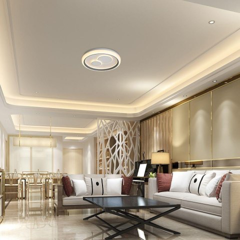 2X30W LED DECORATIVE CEILING LAMP RF REMOTE CONTROL 3IN1 DIMMABLE WHITE+GREY