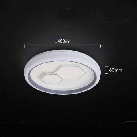2X30W LED DECORATIVE CEILING LAMP RF REMOTE CONTROL 3IN1 DIMMABLE WHITE+GREY
