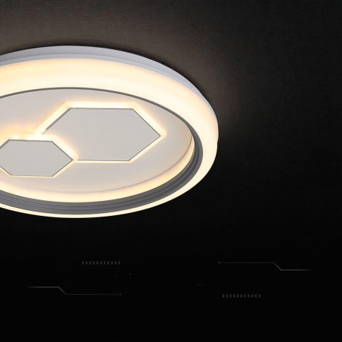 2X30W LED DECORATIVE CEILING LAMP RF REMOTE CONTROL 3IN1 DIMMABLE WHITE+GREY