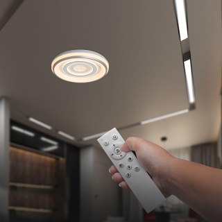 Lampadario LED 60W Rotondo Decorativo con Telecomando RF Bianco CCT Dimmerabile