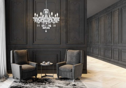 Lampa wisząca Cristallo srebrna 5xE14 Light Prestige